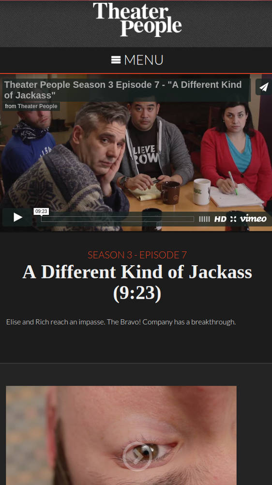 Website design for the Theater People web series